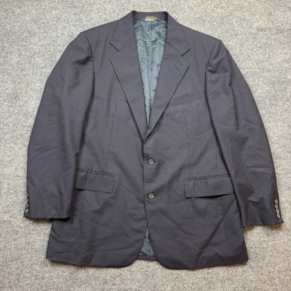 Vintage Ralph Lauren Mens Blazer 42R Navy Wool Two Button USA‎ Made Classic Fit